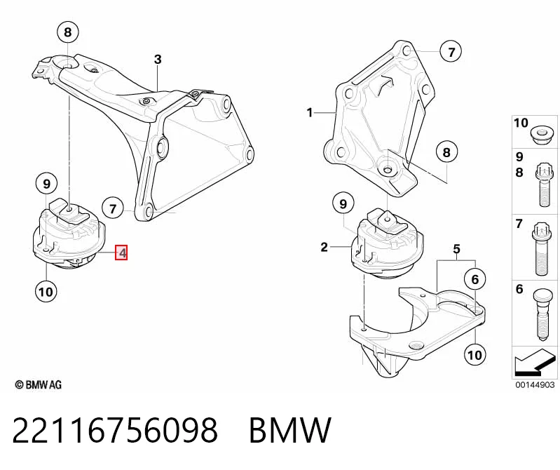 22116756098 BMW Правая подушка двигателя