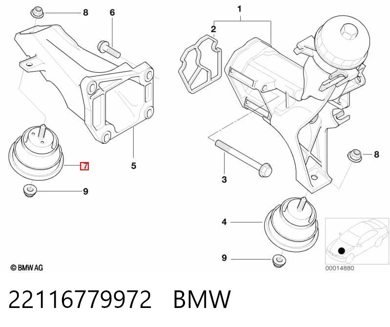 22116779972 BMW Правая подушка двигателя
