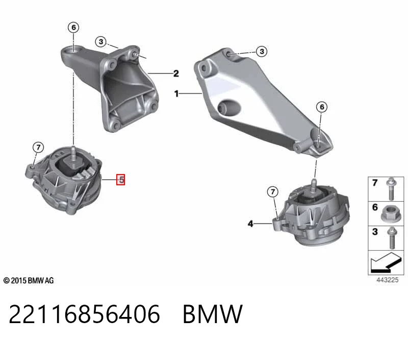 6856406 BMW Правая подушка двигателя