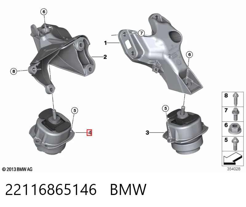22116865146 BMW Правая подушка двигателя