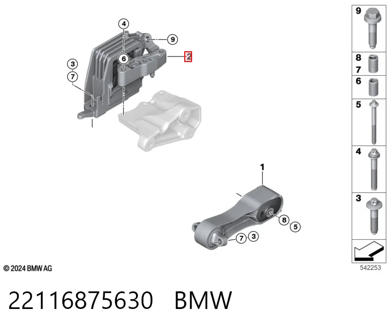22116875630 BMW Правая подушка двигателя