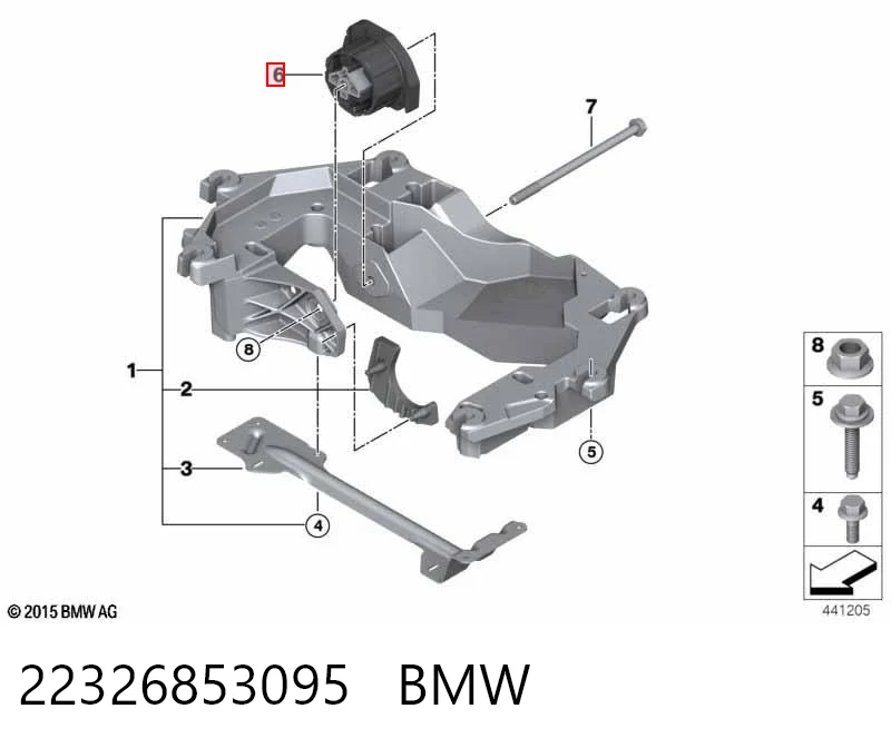 22326853095 BMW Задняя подушка двигателя