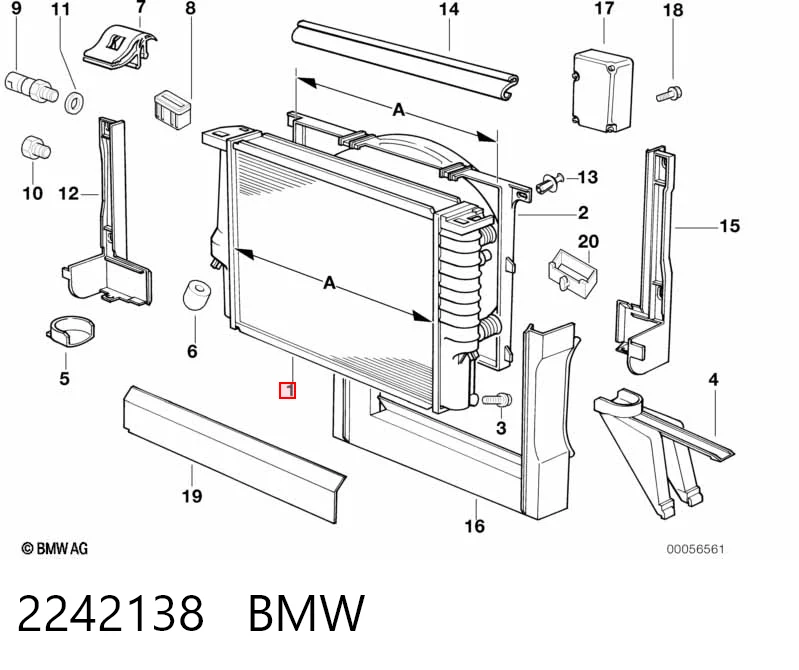 2242138 BMW Радиатор основной