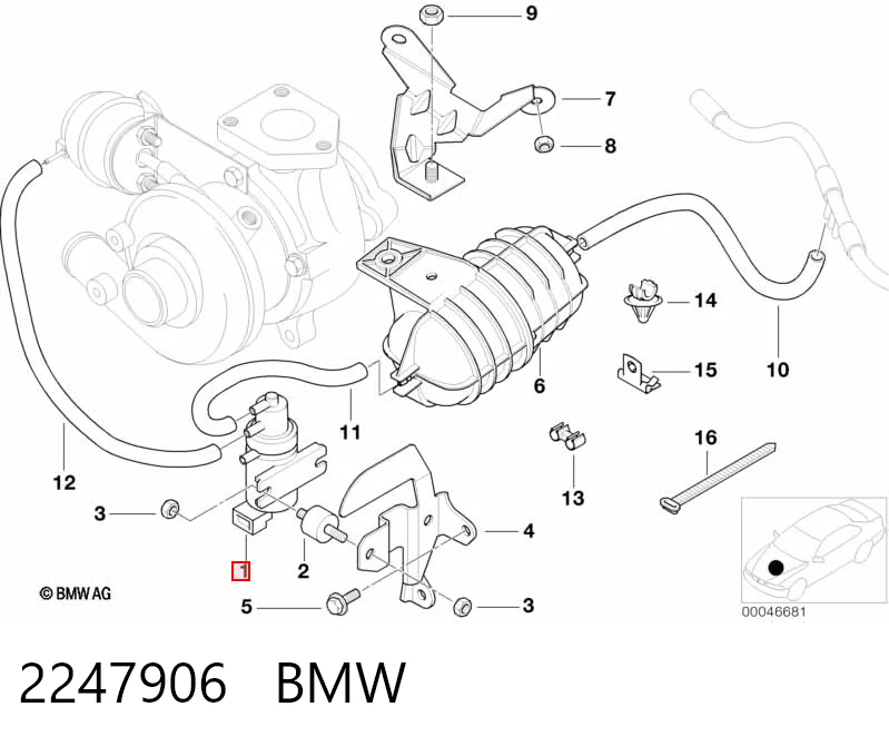 2247906 BMW Соленоид давления наддува