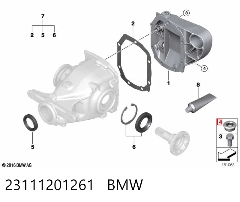 23111201261 BMW Пробка заливная заднего/переднего моста