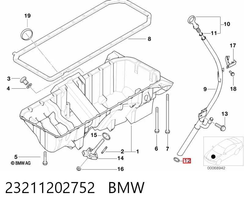 23211202752 BMW Сальник масляного насоса двигателя