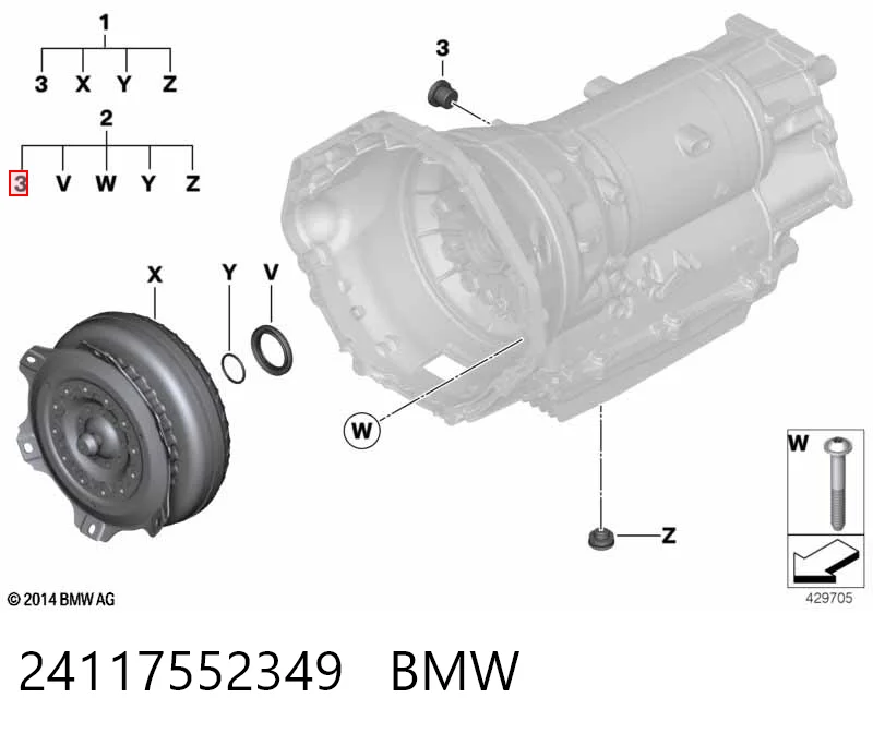 24117552349 BMW Пробка поддона АКПП