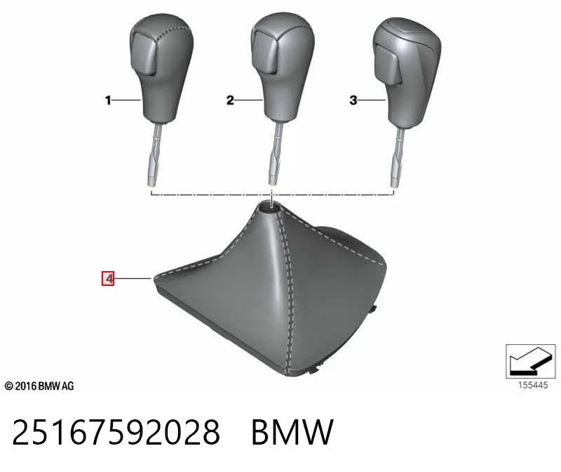 25167592028 BMW Чехол на рычаг переключения