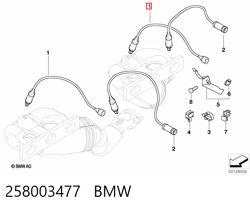 258003477 BMW Лямбда зонд до катализатора, левый
