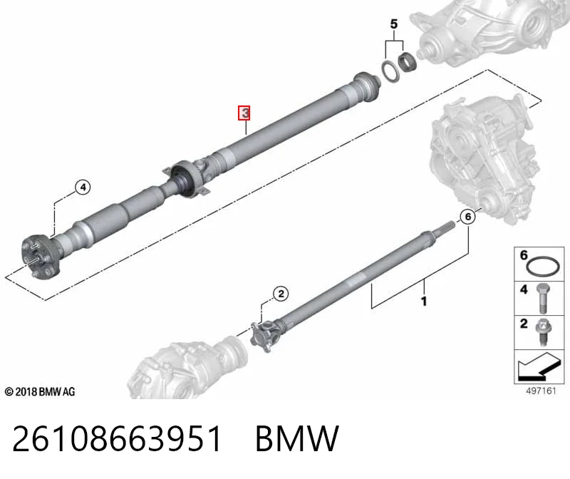 26108663951 BMW Карданный вал заднего моста