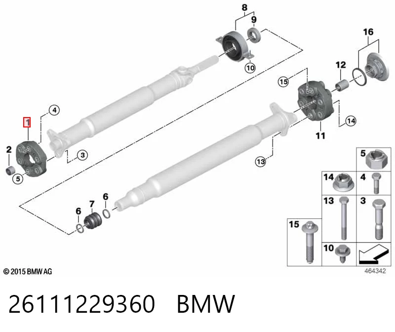 26111229360 BMW Муфта кардана эластичная, передняя