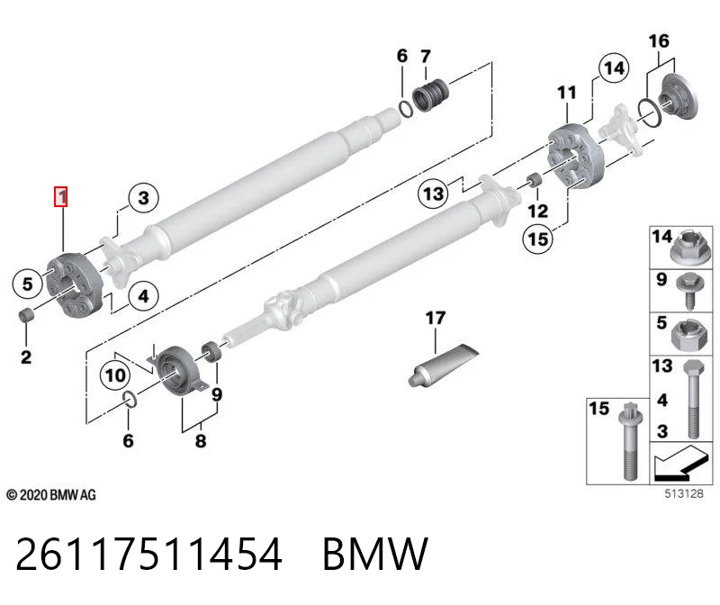 26117511454 BMW Муфта карданного вала