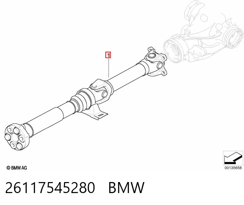 26117545280 BMW Карданный вал заднего моста