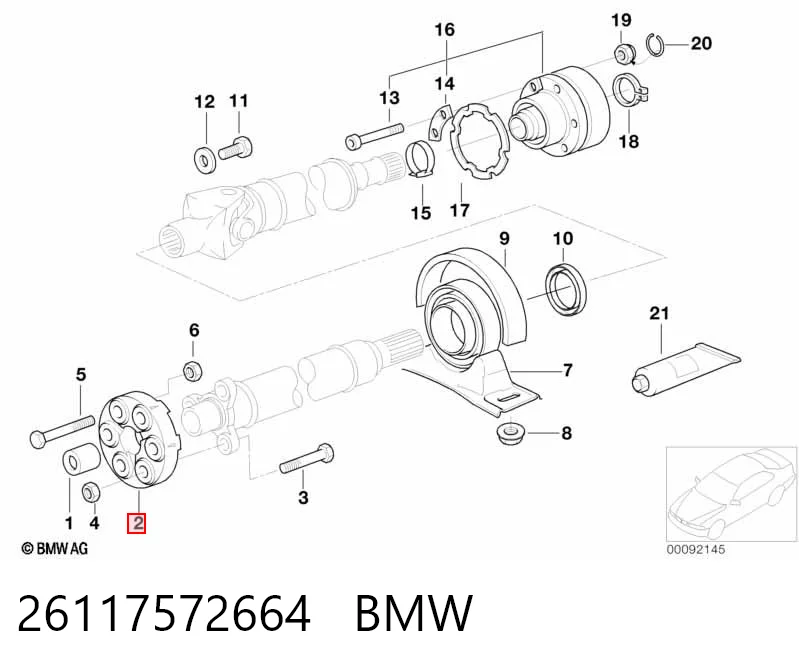 26117572664 BMW Муфта кардана эластичная, передняя