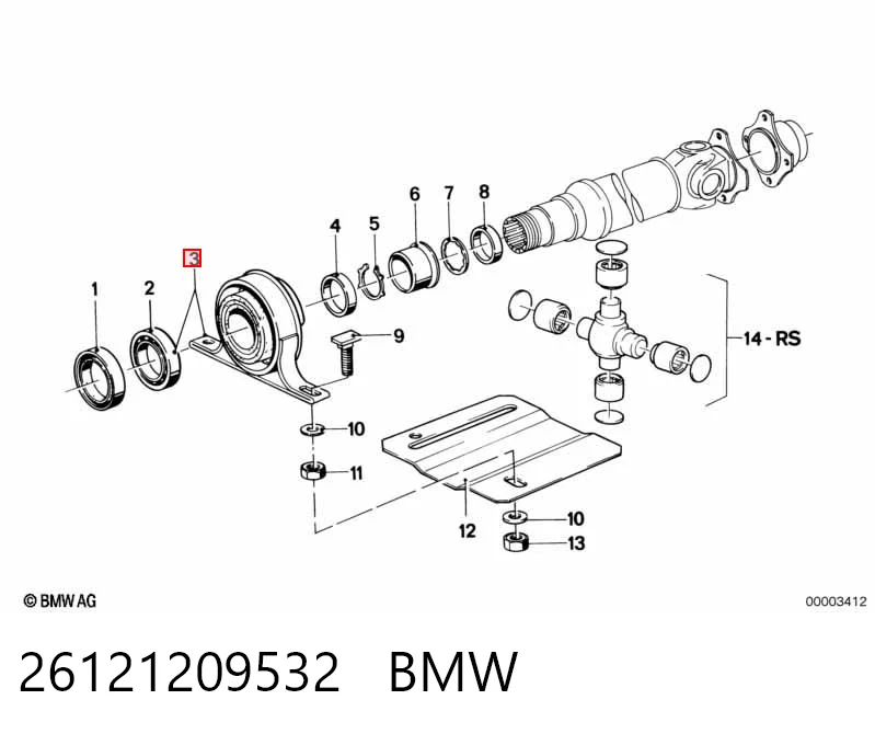 Подвесной подшипник кардана на BMW 5  E28