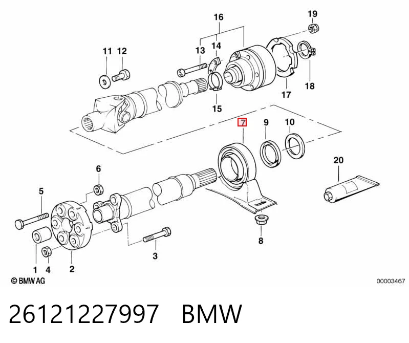 26121227997 BMW Подвесной подшипник кардана