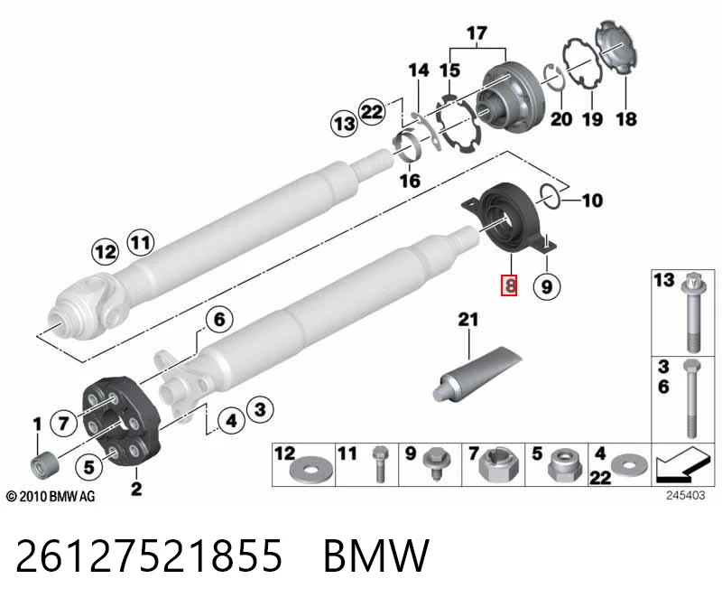 26127521855 BMW Подвесной подшипник кардана