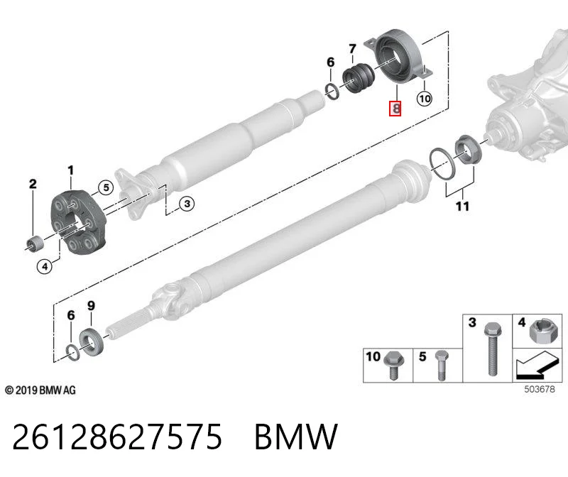 Карданный подшипник BMW X3 внедорожник (G01, F97, G08) (2017 - 2024) цена, от 99.08 USD