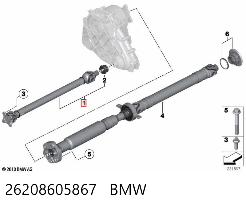 26208605867 BMW Передний карданный вал