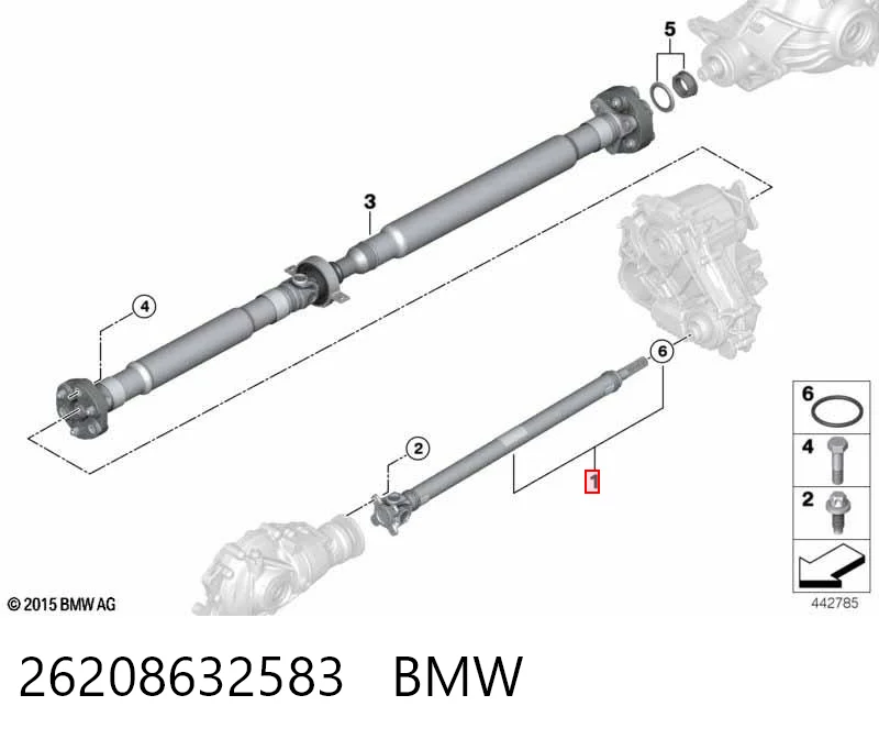 26208632583 BMW Передний карданный вал