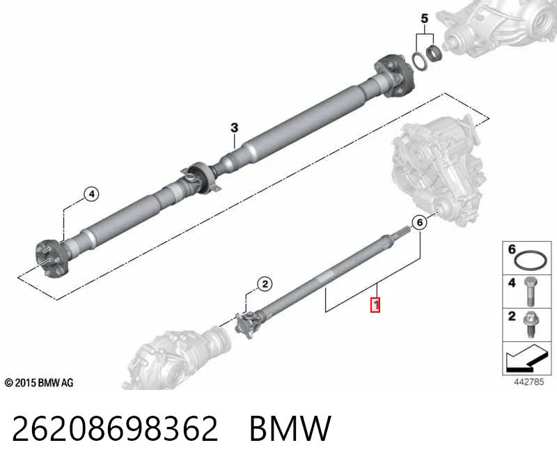 Вал карданный к переднему мосту BMW 7 седан (G11, G12) (2015 - 2022) цена, от 126.70 USD