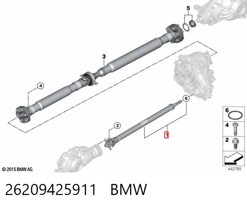  Кардан передний BMW 7 