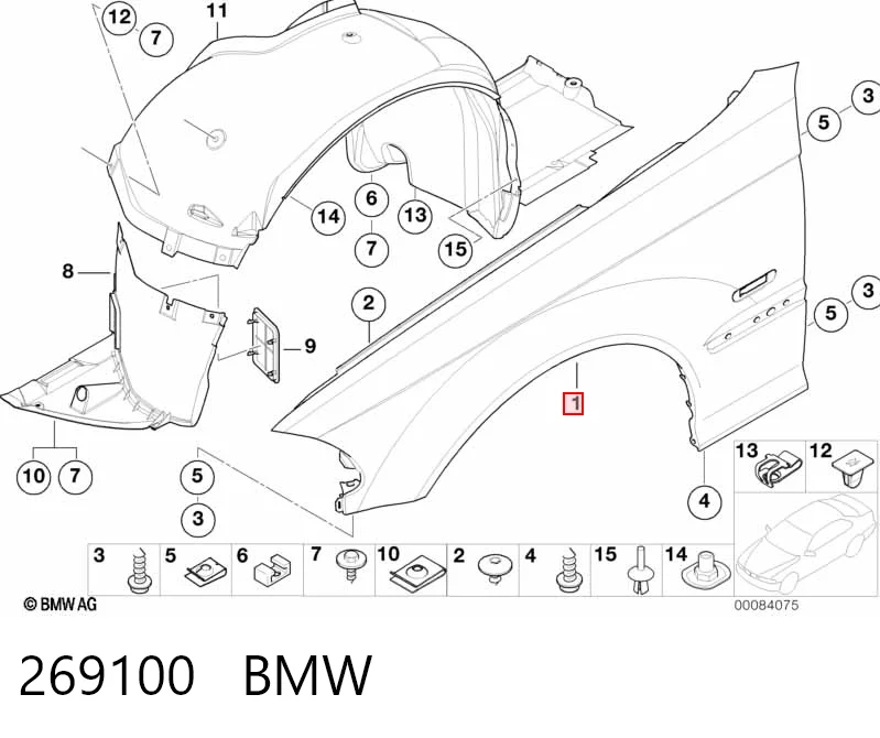 269100 BMW Переднее правое крыло