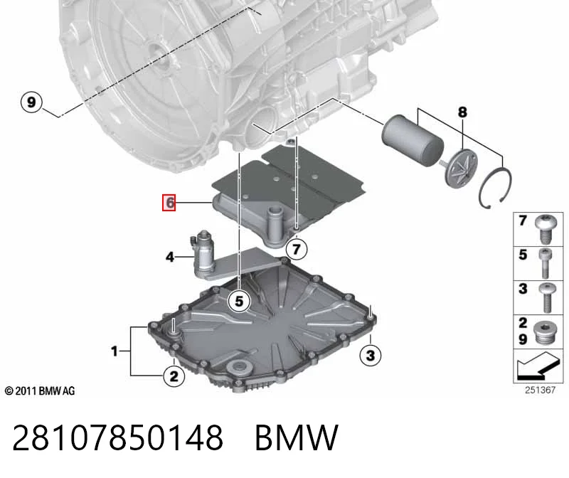 28107850148 BMW Сервисный комплект для замены масла АКПП