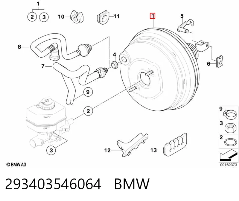 Усилитель тормоза вакуумный на BMW X3  E83