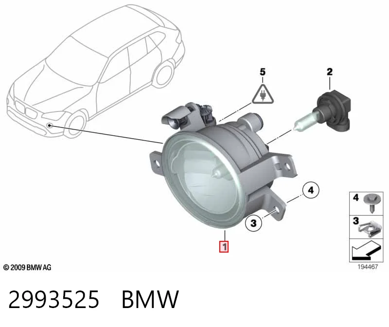 2993525 BMW Противотуманная фара левая