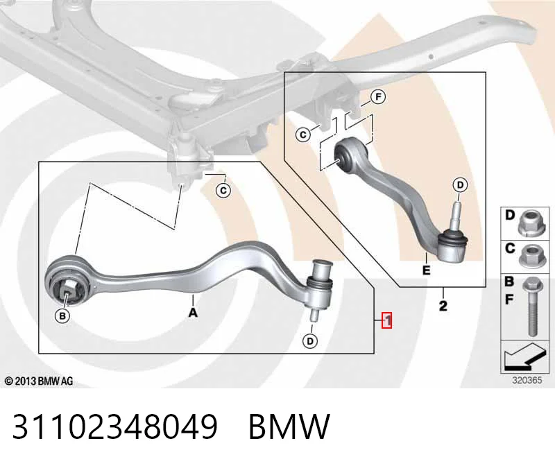 31102348049 BMW Рычаг передней подвески нижний левый
