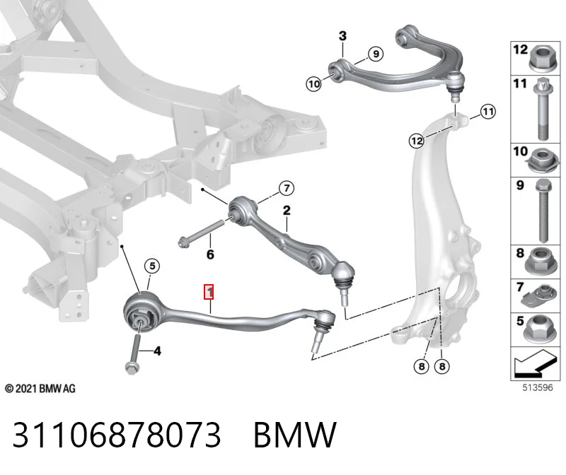 31106878073 BMW Рычаг передней подвески нижний левый