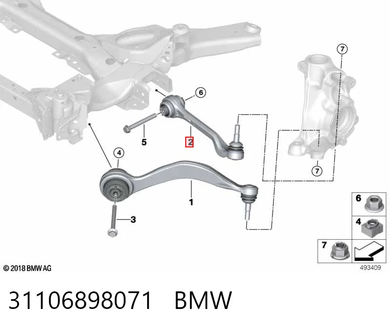 31106898071 BMW Рычаг передней подвески нижний левый