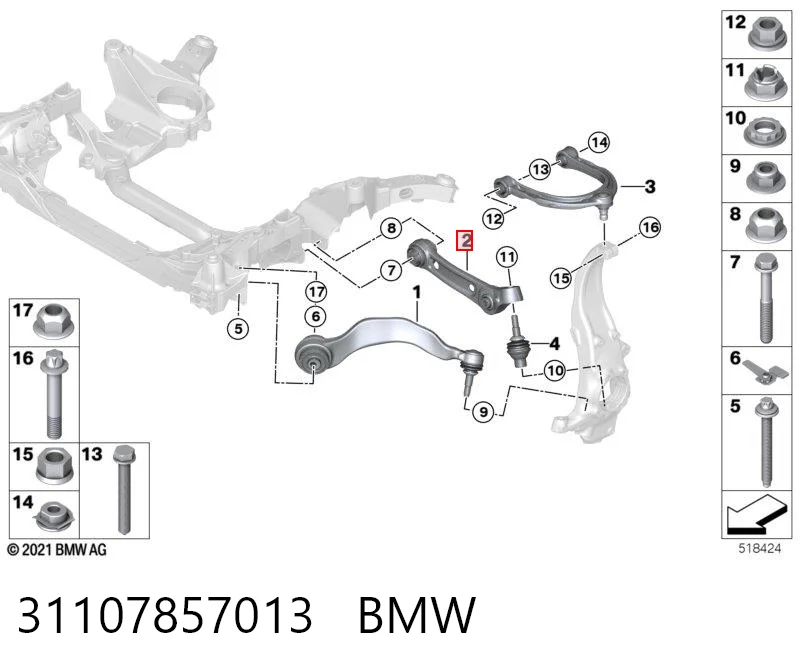 31107857013 BMW Рычаг передней подвески нижний левый