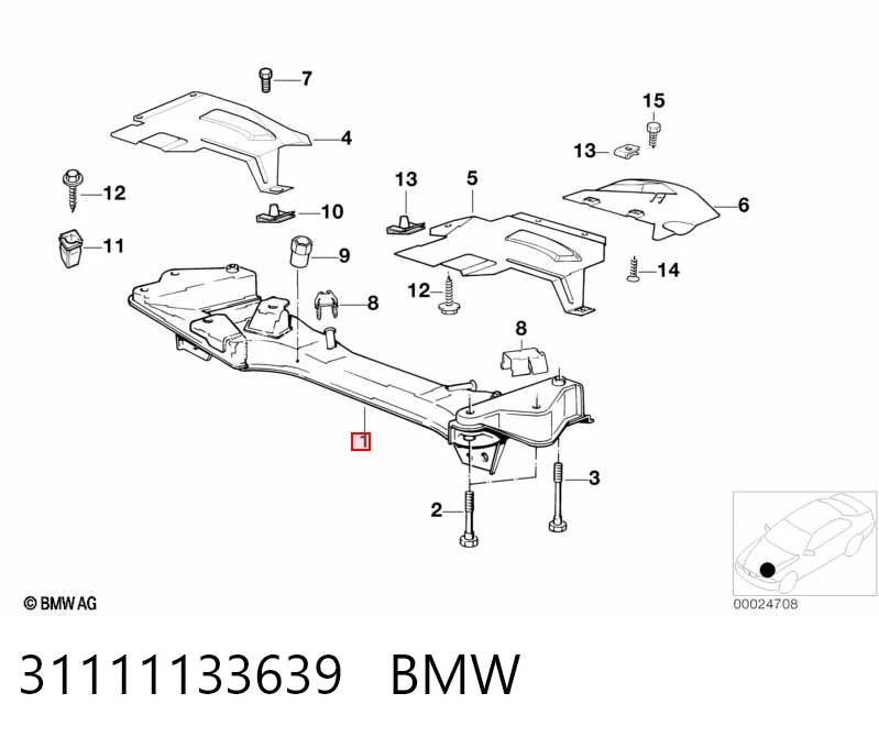 Подрамник передней подвески на BMW 5  E34