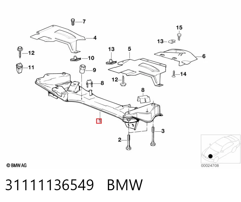 Подрамник передней подвески на BMW 5  E34