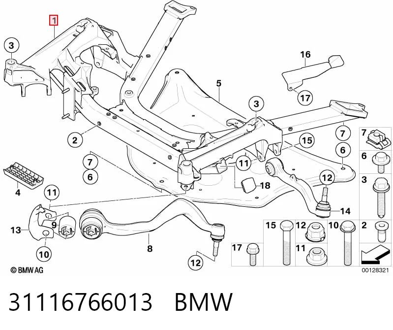  Подрамник передний BMW 7 