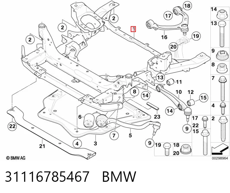Передняя балка BMW X6 внедорожник (E71) (2008 - 2014) цена, от 53.77 USD