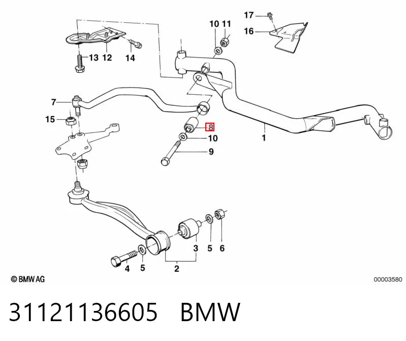 31121136605 BMW Сайлентблок верхней передней подвески