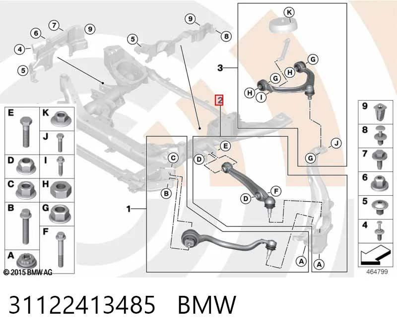 31122413485 BMW Рычаг передней подвески нижний левый