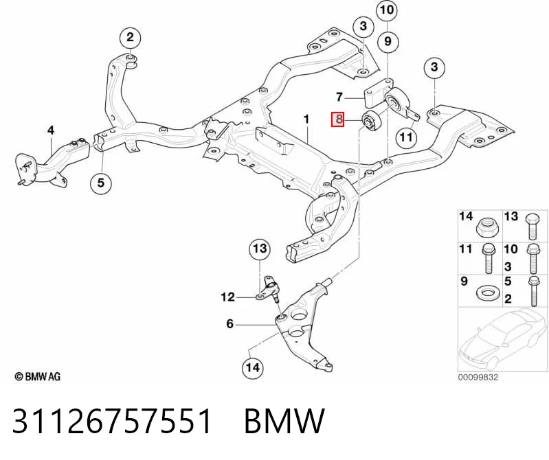 31126757551 BMW Сайлентблок нижнего переднего рычага