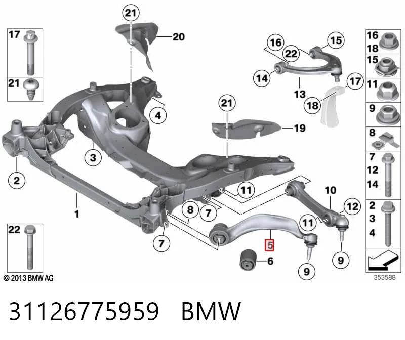 31126775959 BMW Рычаг передней подвески нижний левый