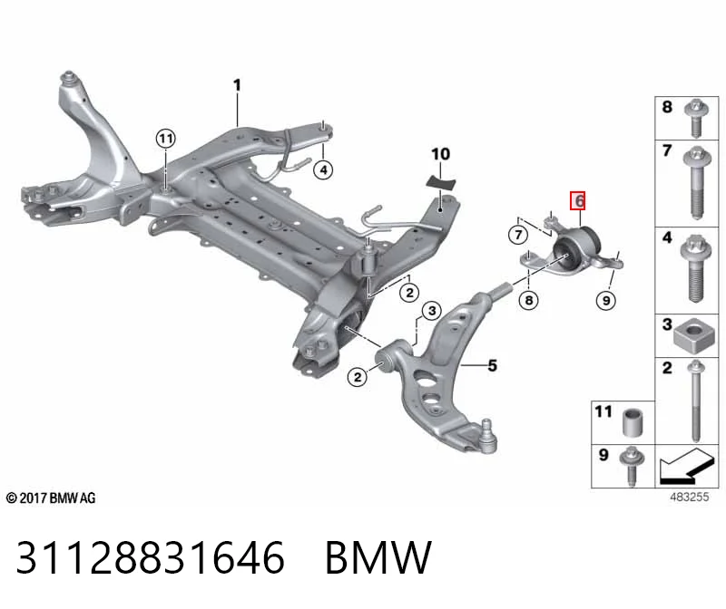 31128831646 BMW Сайлентблок нижнего переднего рычага