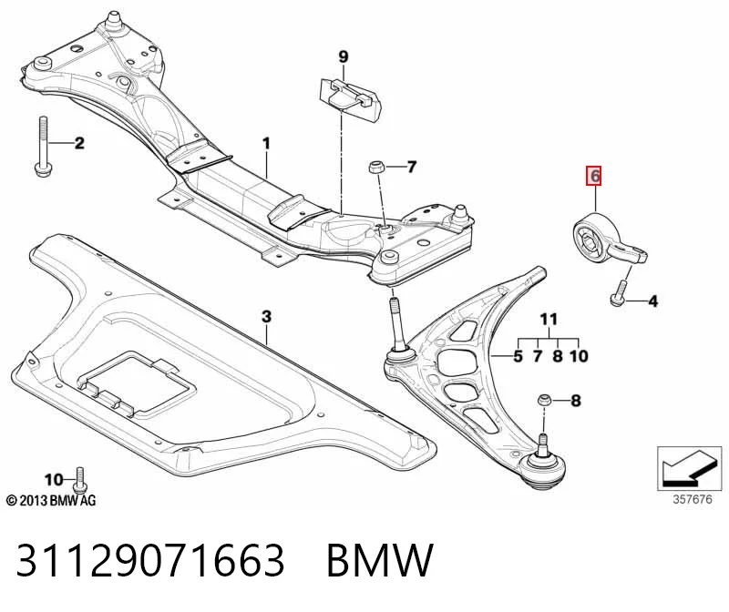 31129071663 BMW Сайлентблок нижнего переднего рычага