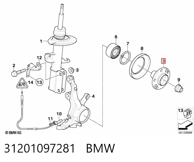 Ступица передняя BMW 31201097281