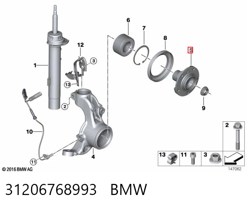 31206768993 BMW Ступица колеса передняя
