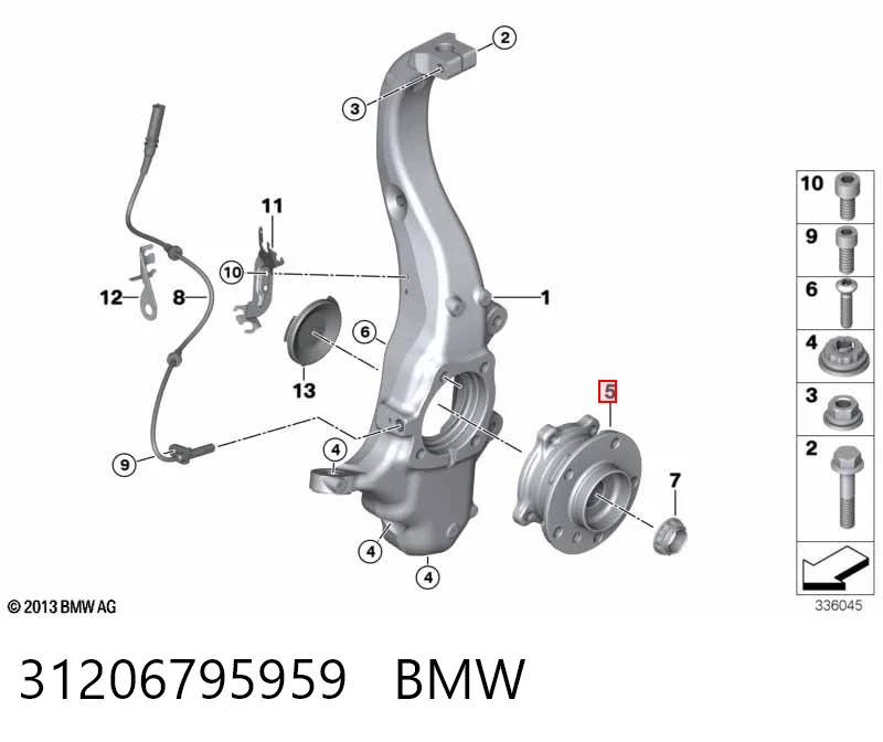 31206795959 BMW Ступица колеса передняя