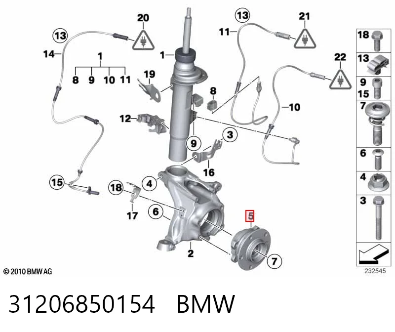 31206850154 BMW Ступица колеса передняя