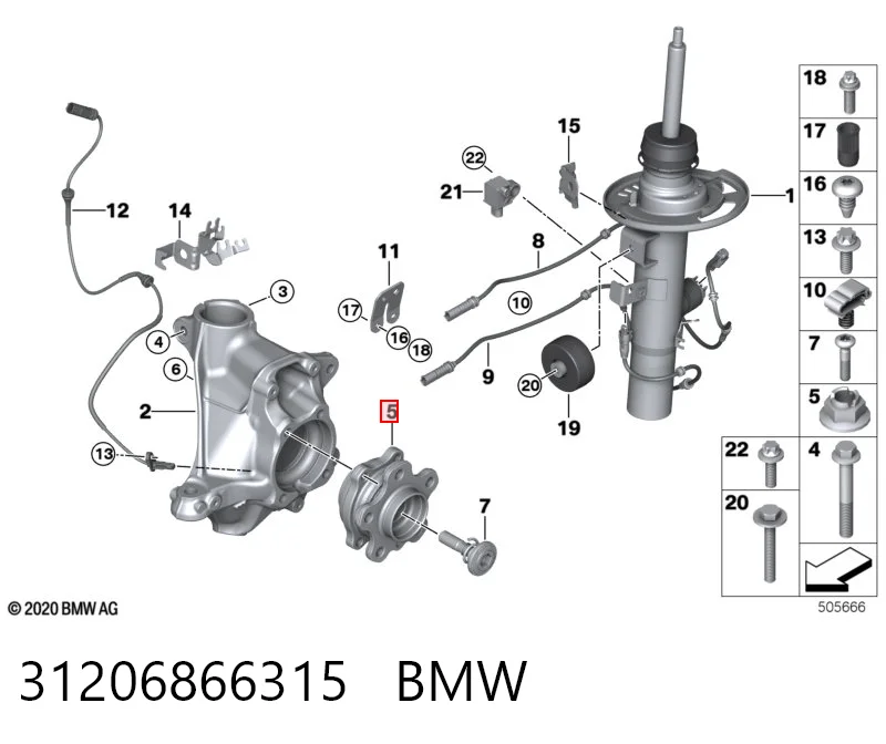 31206866315 BMW Ступица колеса передняя