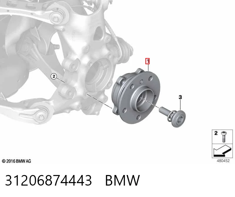 31206874443 BMW Ступица колеса передняя